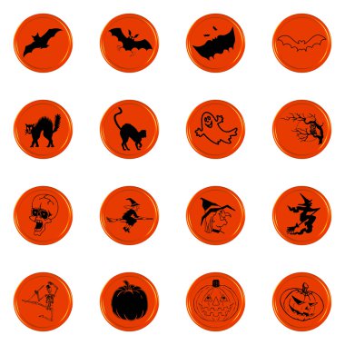 Icon set whit halloween theme clipart