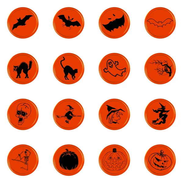 Ícone definido com tema halloween — Fotografia de Stock