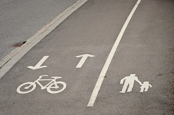 stock image Pedestrian and bicycle reserved lanes