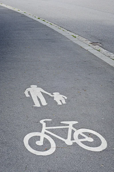 stock image Pedestrian and bicycle reserved lane
