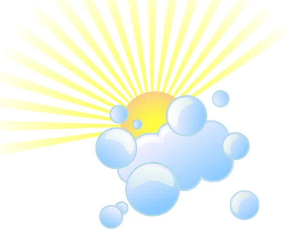 Nuage et soleil — Image vectorielle