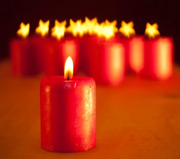 Red Christmas candle — Stock Photo, Image