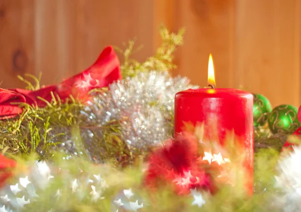 Imagem bonita de uma vela de Natal — Fotografia de Stock