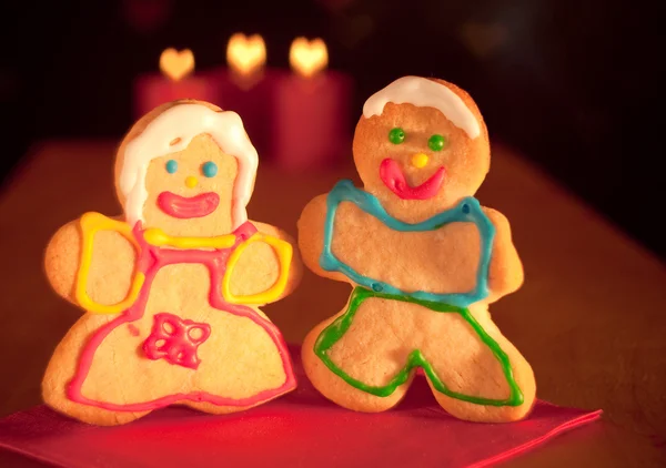 Δύο μπισκότα ζάχαρης Χριστούγεννα — 图库照片