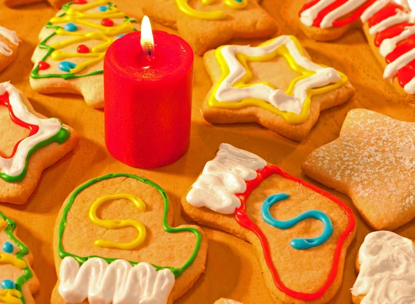 Weihnachtsmann-Cookies mit einem s gekennzeichnet — Stockfoto