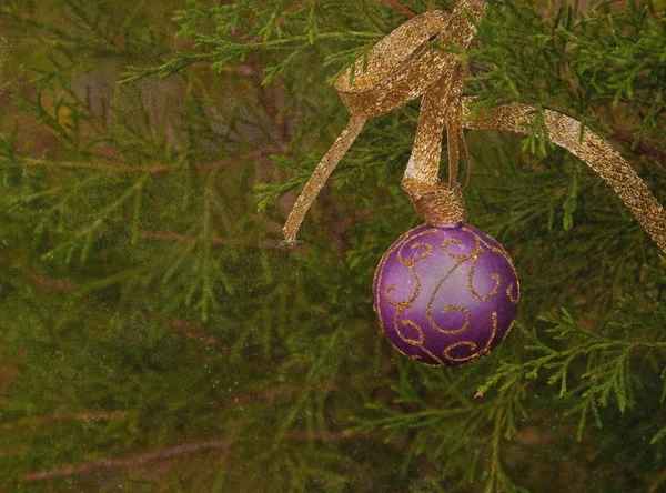 Abstraktes Bild eines Weihnachtsschmucks im Baum — Stockfoto