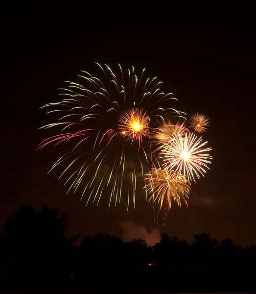 Beautiful firework display on July 4th — Stock Photo, Image