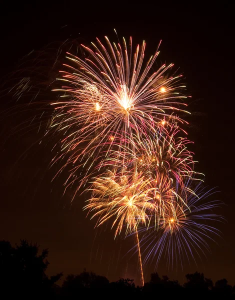 Multiple fireworks on July 4th — Stock Photo, Image