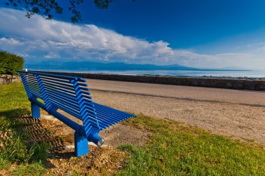 blue bench