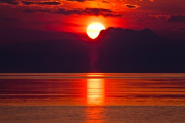 Sunrise at Lake Geneva, in Nyon Switzerland clipart