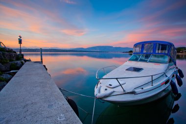 Boats at marina clipart