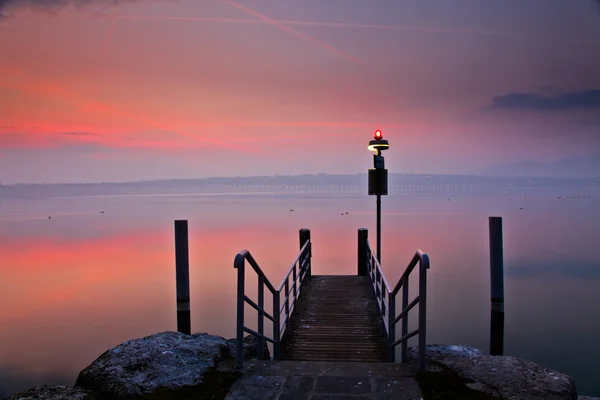 ジュネーブ湖の桟橋 — ストック写真