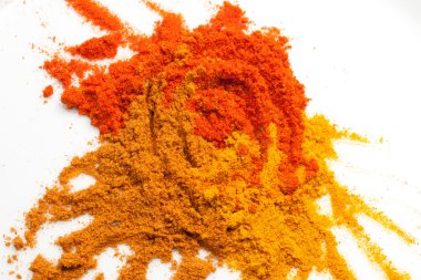 Tumeric, curry, and chilly powder clipart