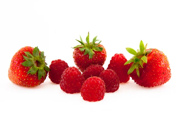 Jordbær og hindbær - Stock-foto