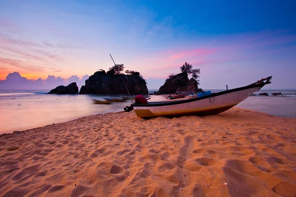 Malaysian Fishing Boats Sunrise — Stok Foto