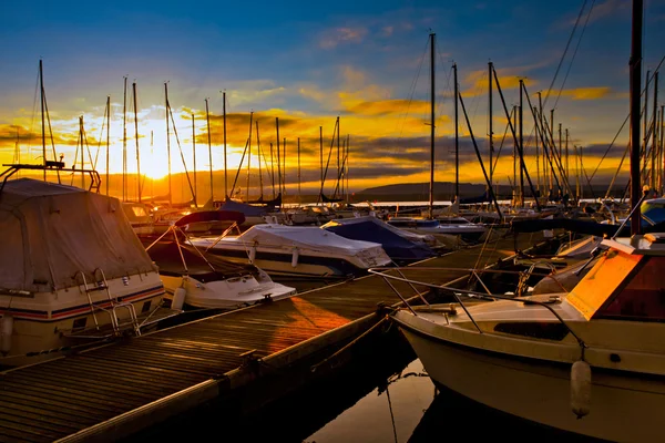 Barche a vela e il sole — Foto Stock