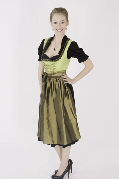 Bavarian dziewczyna kostium w wakacje — Zdjęcie stockowe
