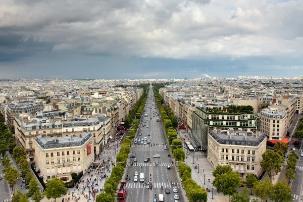 stock image Paris aerial view from Triumphal Arch
