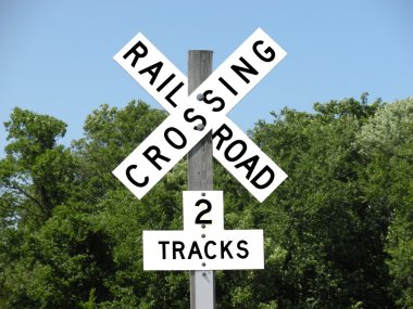 Rail Road Crossing 2 tracks Sign