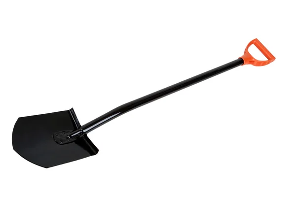 Black shovel isolated on white — Stock Photo, Image