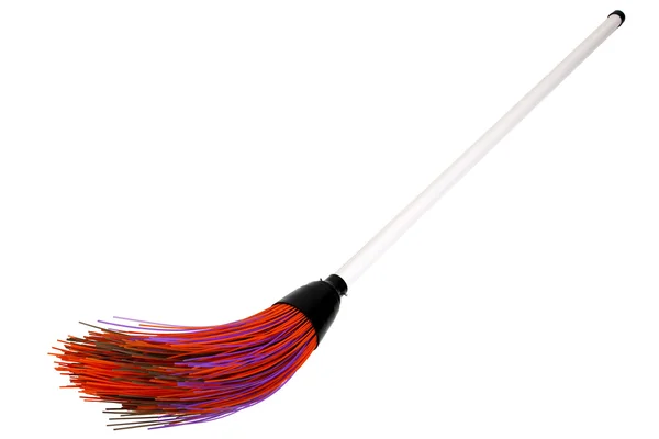 Coloured plastic broom — Stock Photo, Image