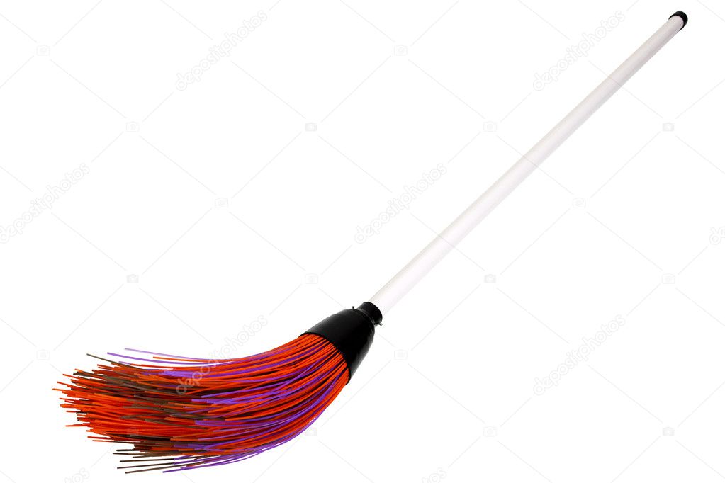 Coloured plastic broom