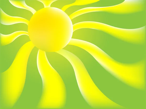 Zielone słońce tło — Wektor stockowy
