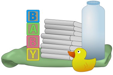 Baby diapers illustration clipart