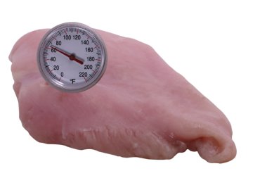 Raw Chicken with Food Thermometer clipart