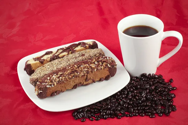 Kahve ve bisküvi — Stok fotoğraf