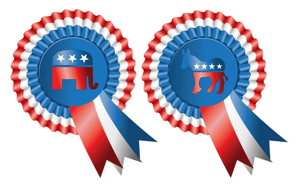 Republikánská a demokratická strana tlačítka — Stock fotografie
