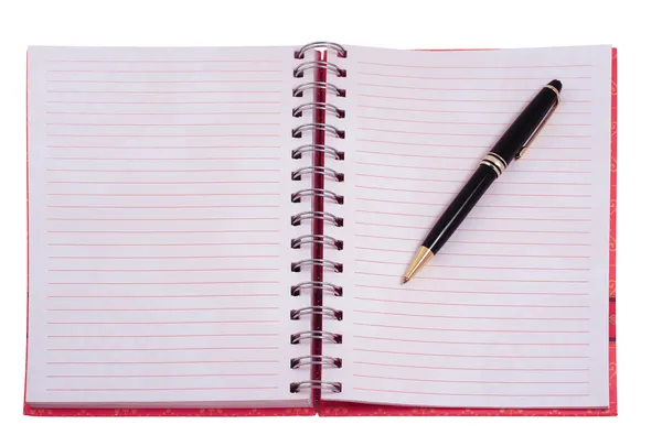 stock image Blank notebook with pen