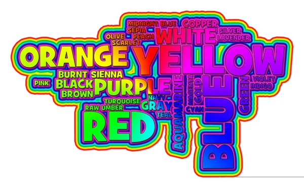 Nuvola di parole di colore vibrante — Foto Stock