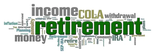 Nyugdíj szó felhő Stock Kép