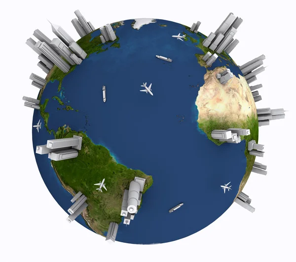 Earth with cities — Stock Photo, Image