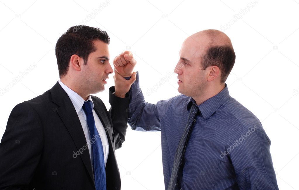 Businessmen fighting
