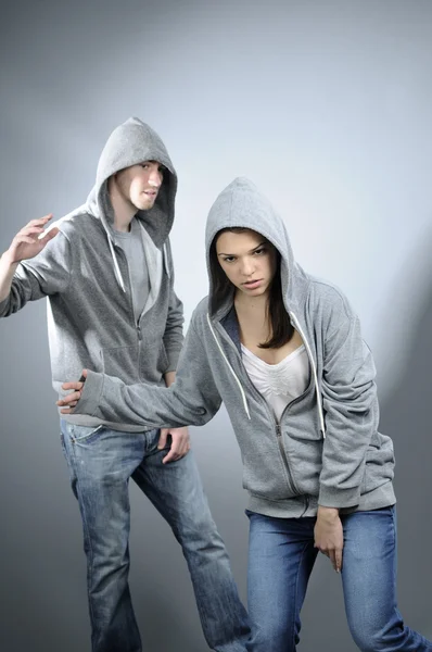 Teens dancing together Stock Photo