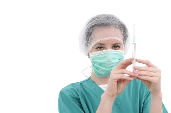 Assistant working with vaccine — Stock Photo, Image