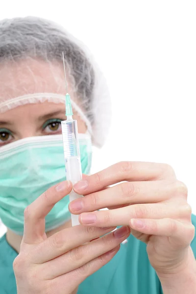 Doctor working with vaccine — Stock Photo, Image