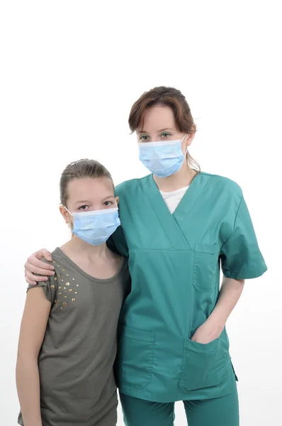 Doctor posing with teenager — Stock Photo, Image