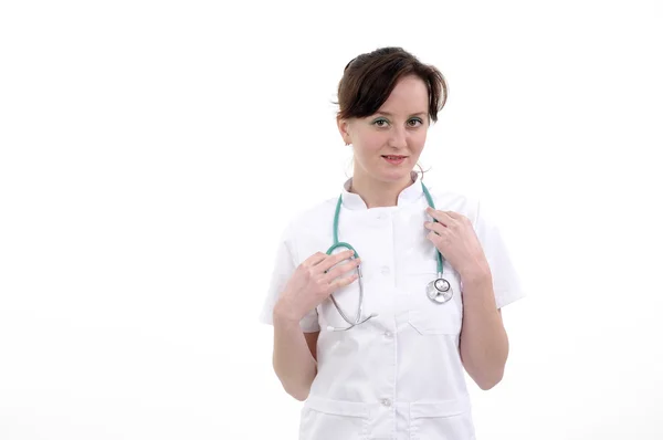 Student working with stethoscope — Stock Photo, Image
