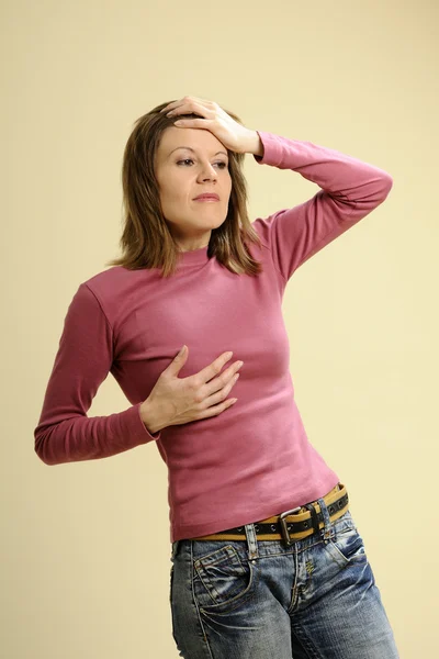 Adult having breast crisis — Stock Photo, Image