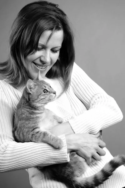 stock image Woman carrying pet