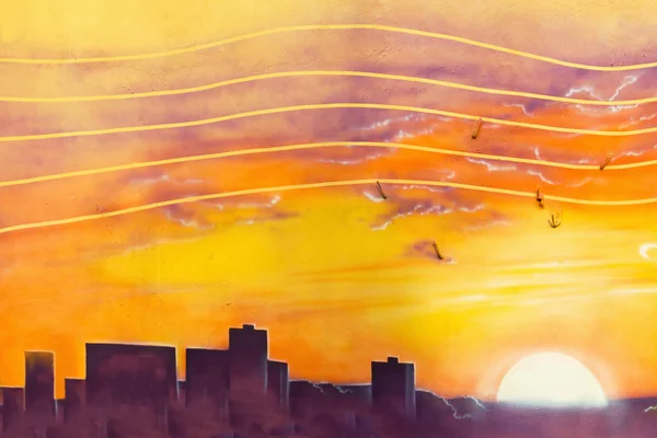 Şehrin üzerinde gün batımı