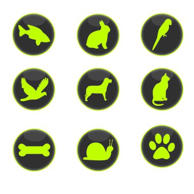 Animals button clipart