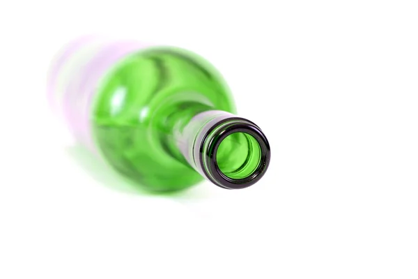 Üres zöld borosüveg — Stock Fotó