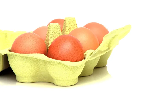 Vak van verse eieren — Stockfoto