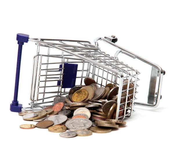 Basket of Coins — Stock Photo, Image