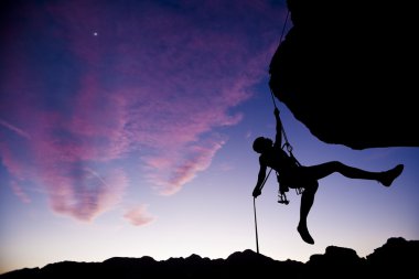 rappelling dağcı.