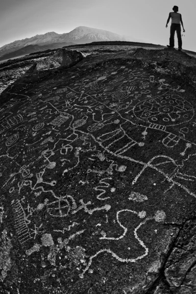 Painel de petroglifo . — Fotografia de Stock